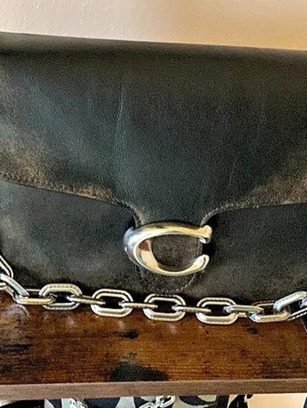Coach Chain Tabby Shoulder Bag In loved leather